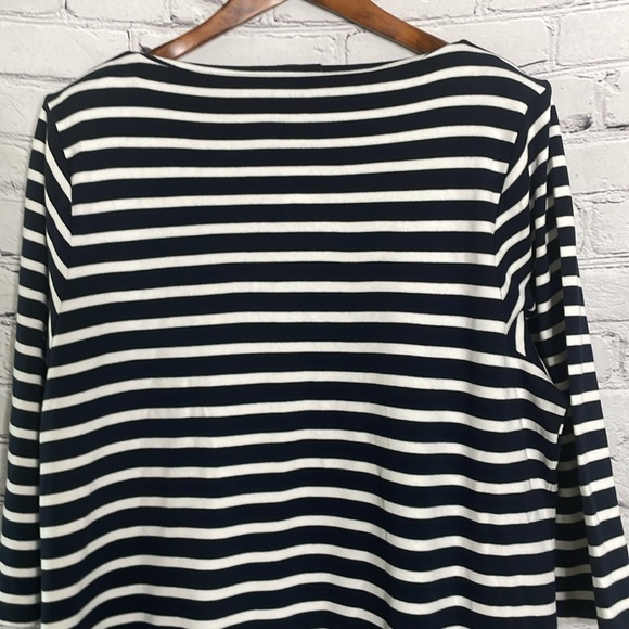 Talbots Woman’s Navy Striped Embellished V-Neck Long Sleeve Dress Size 2X New - Picture 10 of 16
